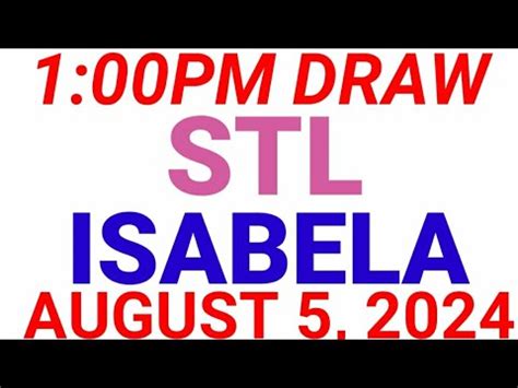 STL Isabela Results August 1 to 31, 2024.